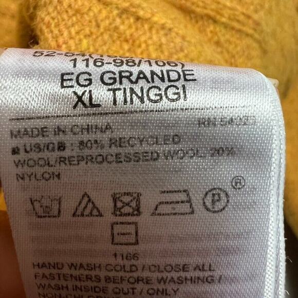 Banana Republic Sweater Men's XL Henley Mock Neck Mustard Yellow Wool - Picture 6 of 9